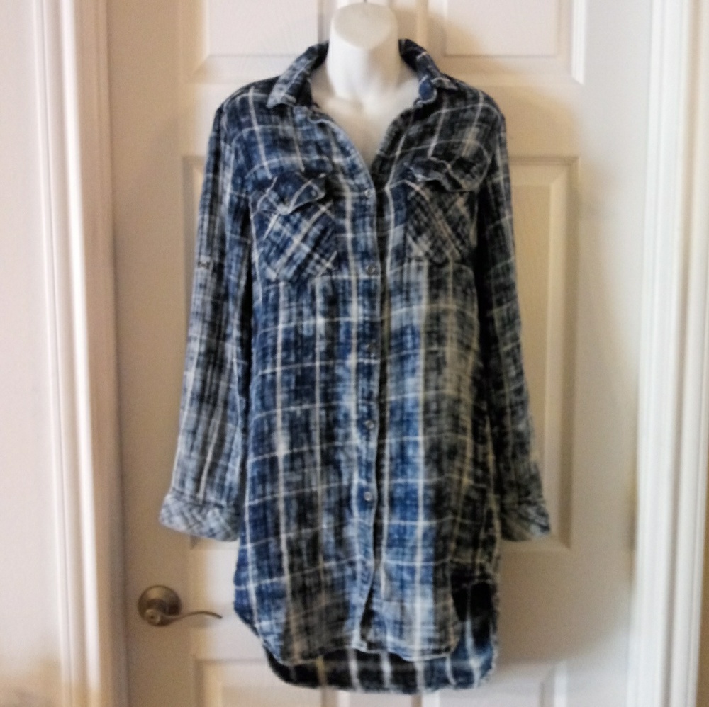 Cloth & Stone Dress/Shacket (acid wash button-up)